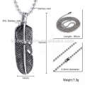 Fancy feather charm pendant,clear meaningful necklace pendants